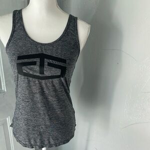 Tapout Black and Gray Fitted Sleeveless Tank Top